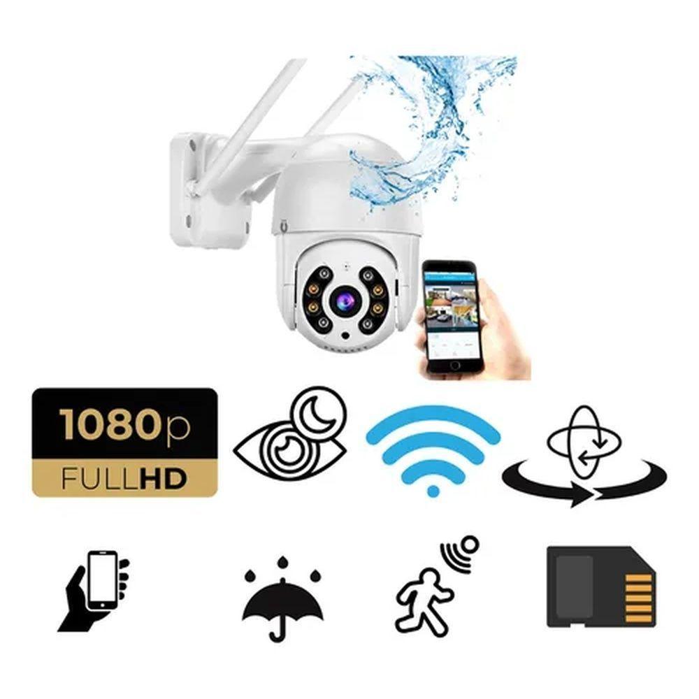 Camera Ip Giratoria Speed Dome Wifi Resiste Agua Segurança - 3