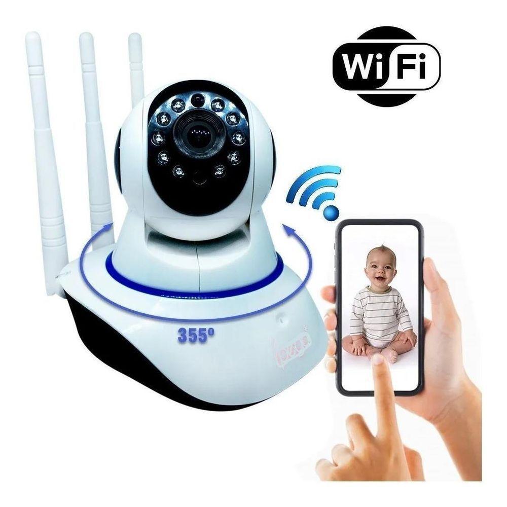 Câmera Segurança Babá Eletrônica Wifi Ip Visão Noturna - 3