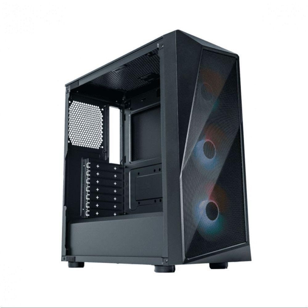 Gabinete Cooler Master Cmp 520 Lateral De Vidro - 3 Fans Led Argb- Preto - Cp520-kgnn-s00 - 2