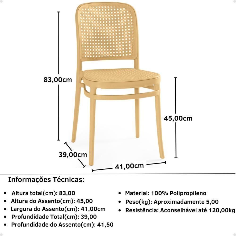 Conjunto Mesa De Jantar Redonda Eiffel Branca 120cm Com 4 Cadeiras Roma - Nude - 5