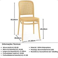 Conjunto Mesa De Jantar Redonda Eiffel Branca 120cm Com 4 Cadeiras Roma - Nude - 5