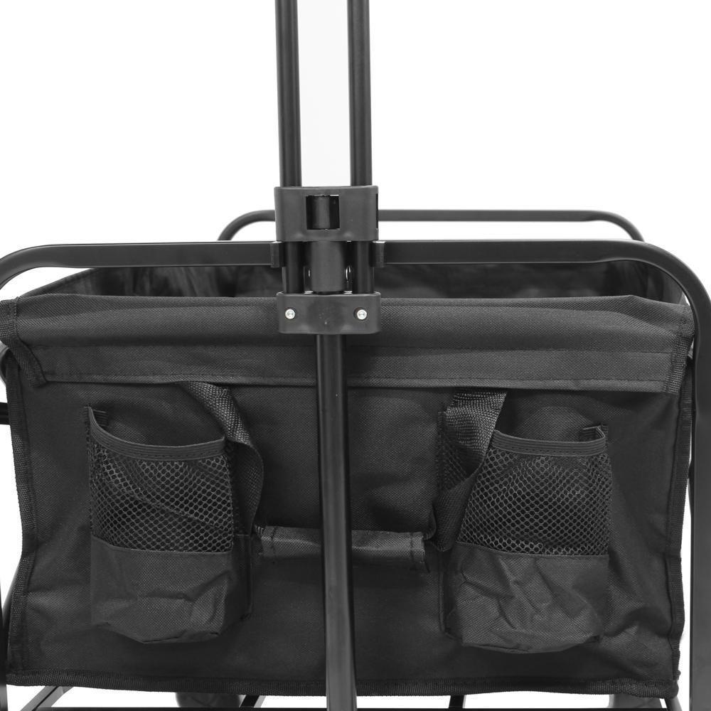 Carrinho De Carga Portátil Dobrável De Camping Robusto - Preto - 8
