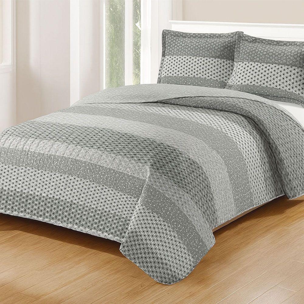 Kit Cobre Leito Colcha Queen Boutik Dupla Face - Estampa 69 - 100% Poliéster - 1