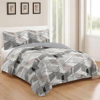 Kit Cobre Leito Colcha Queen Boutik Dupla Face - Estampa 64 - 100% Poliéster - 1