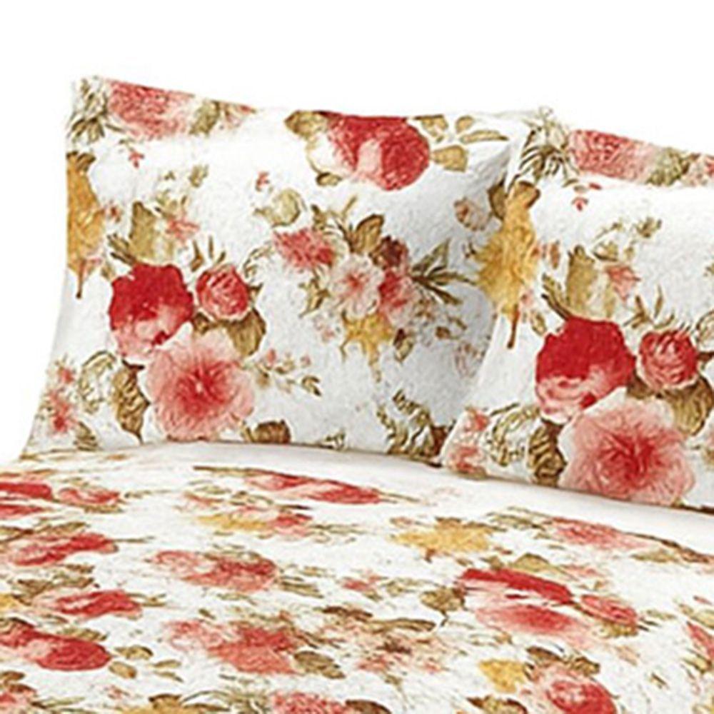 Kit Cobre Leito Colcha Queen Boutik Dupla Face - Estampa 50- 100% Poliéster - 3