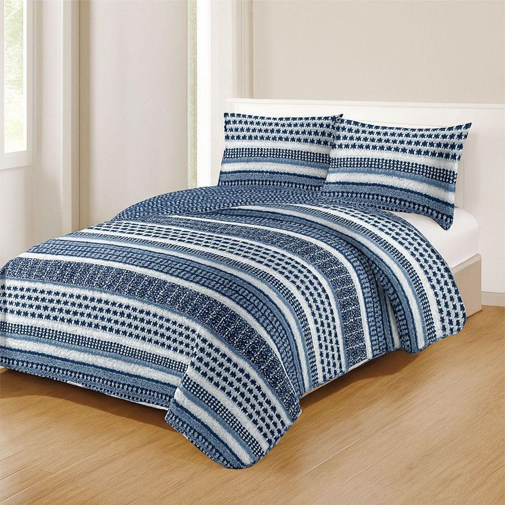 Kit Cobre Leito Colcha King Boutik Dupla Face - Estampa 65 - 100% Poliéster - 1