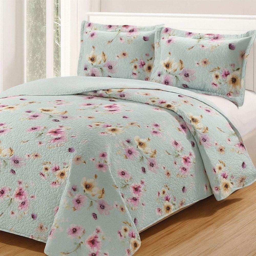 Kit Cobre Leito Colcha King Boutik Dupla Face - Estampa 55 - 100% Poliéster - 1