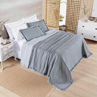 Cobre Leito Colcha Queen Luar 3 Peças Cinza - 100% Poliéster - 3