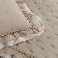 Cobre Leito Colcha Queen Luar 3 Peças Cáqui - 100% Poliéster - 5