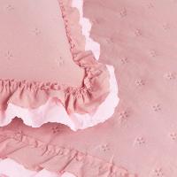 Cobre Leito Colcha Padrão Luar 3 Peças Rosa - 100% Poliéster