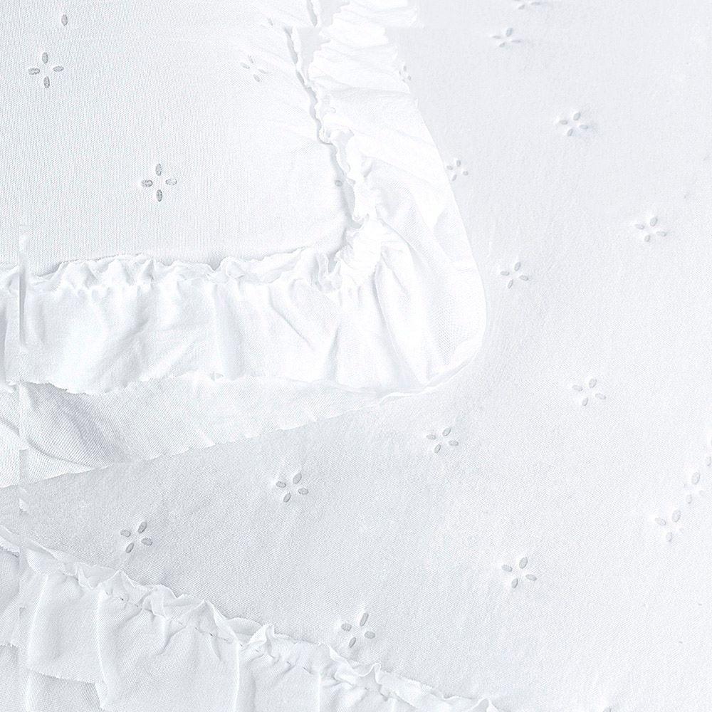 Cobre Leito Colcha Padrão Luar 3 Peças Branco - 100% Poliéster - 4