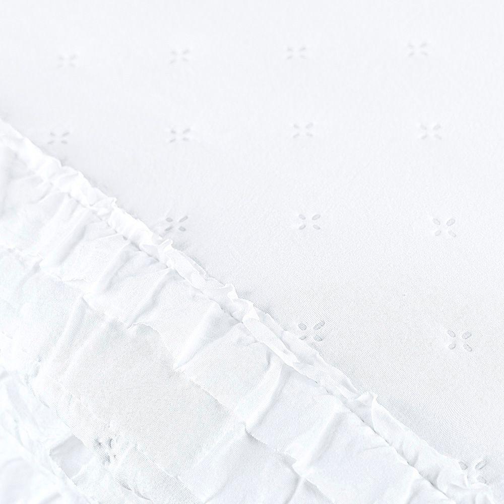 Cobre Leito Colcha Padrão Luar 3 Peças Branco - 100% Poliéster - 5