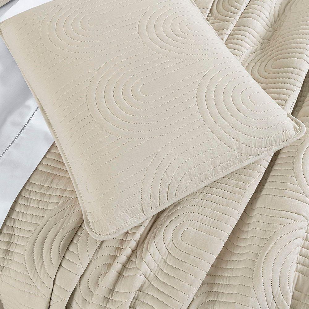 Cobre Leito Colcha Queen Ternura 3 Peças Baunilha - 100% Poliéster - 5