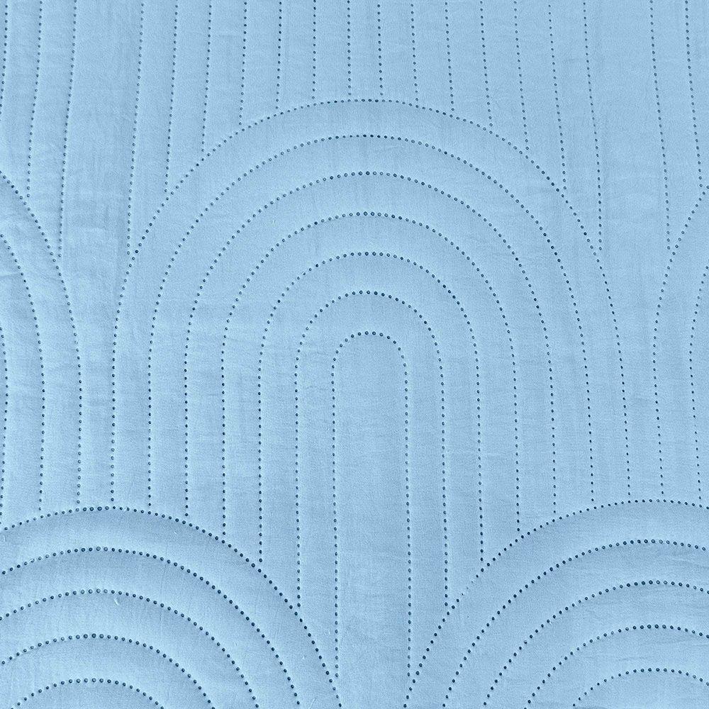 Cobre Leito Colcha Padrão Ternura 3 Peças Azul - 100% Poliéster - 4