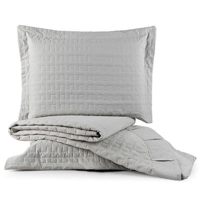 Cobre Leito Colcha Queen Milano 3 Peças Cinza - 100% Poliéster