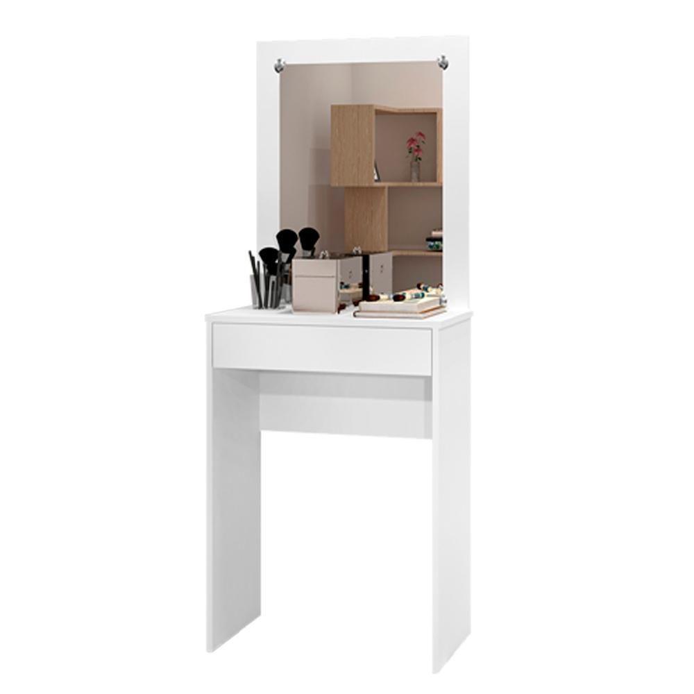 Penteadeira Sofie Com Espelho 1 Gaveta Branco Branco - 1