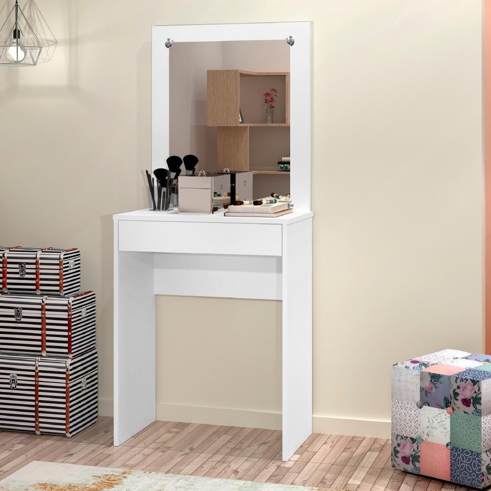 Penteadeira Sofie Com Espelho 1 Gaveta Branco Branco - 7