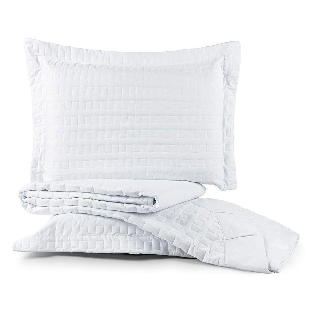 Cobre Leito Colcha Queen Milano 3 Peças Branco - 100% Poliéster - 1
