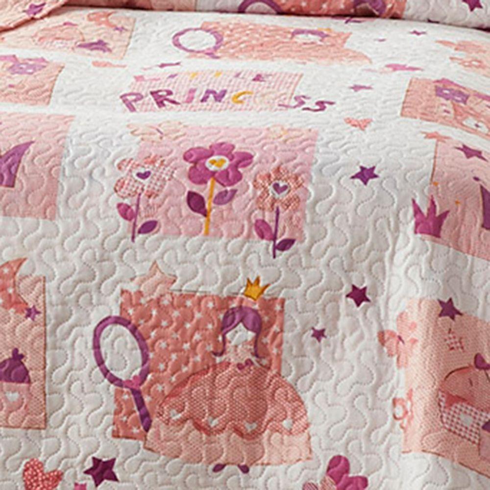 Kit Cobre Leito Colcha Bouti Solteiro Infantil 2 Peças - Princess - 100% Poliéster - 3