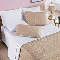 Cobre Leito Colcha Solteiro Ball 3 Peças Cáqui - 100% Poliéster - 3