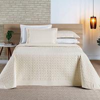 Cobre Leito Colcha Padrão Milano 3 Peças Palha - 100% Poliéster - 2