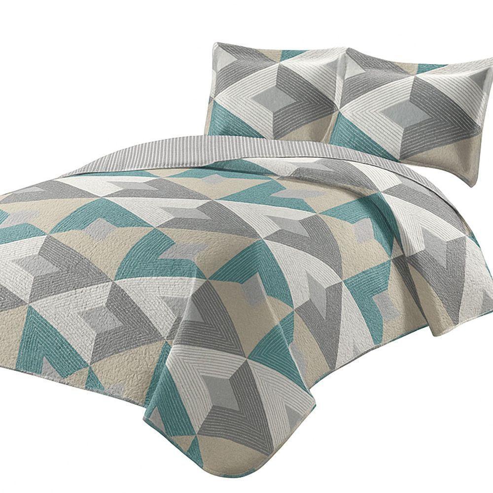 Kit Cobre Leito Colcha King Boutik Dupla Face - Estampa 63 - 100% Poliéster - 1