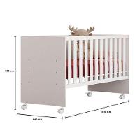 Berço Nacional 3540 E Guarda Roupa Com Cômoda 4070 Doce Sonho Branco Brilho E Colchão Tend Tudo – Qmovi - 5