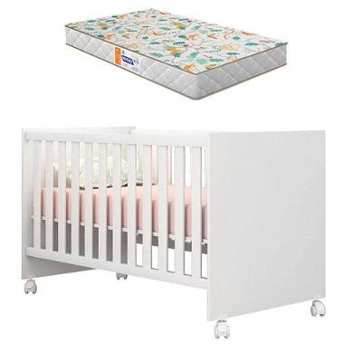 Berço Americano Doce Sonho 100 Branco Brilho Com Colchão Gazin – Qmovi