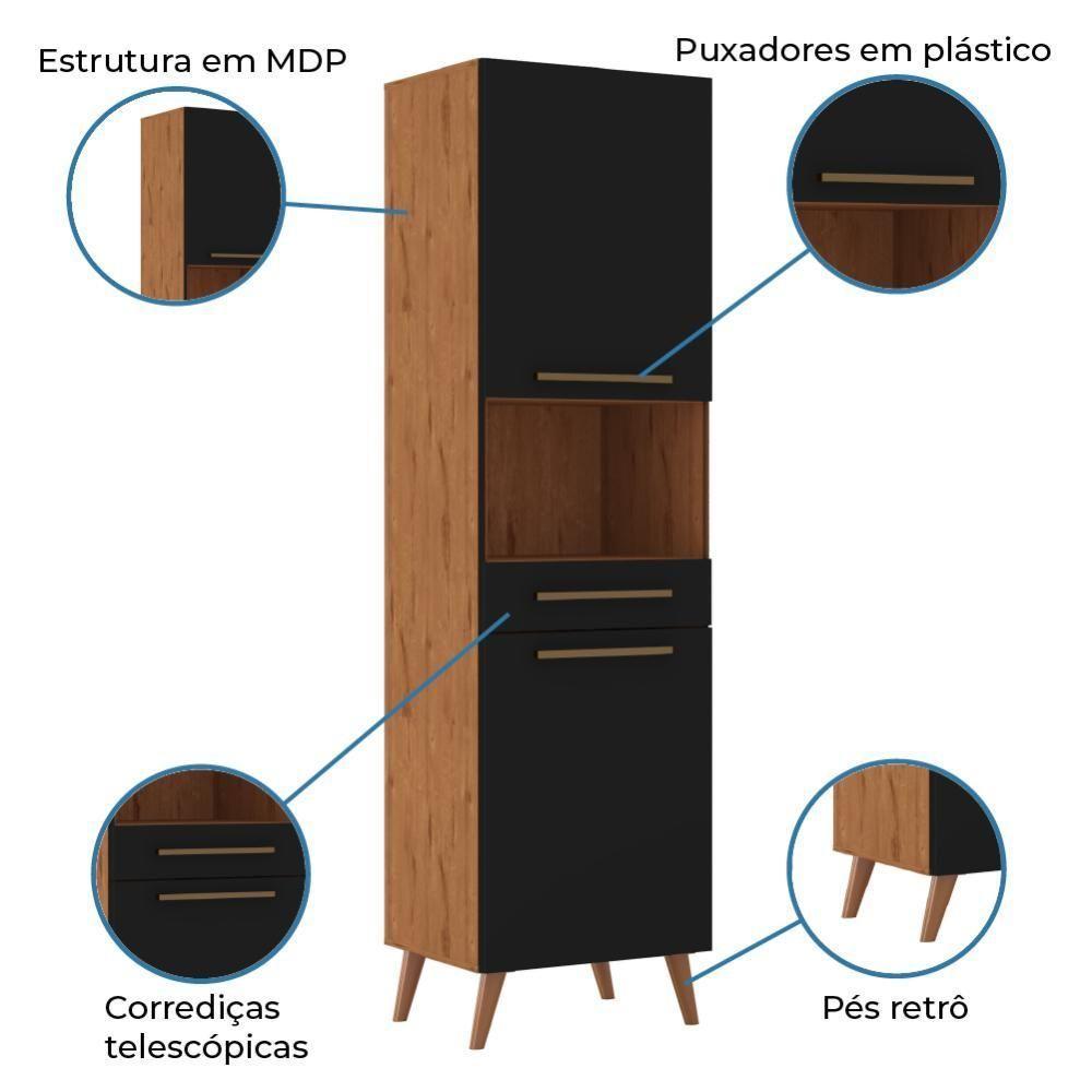 Paneleiro Duplo Para Micro-Ondas Natura / Preto - 3