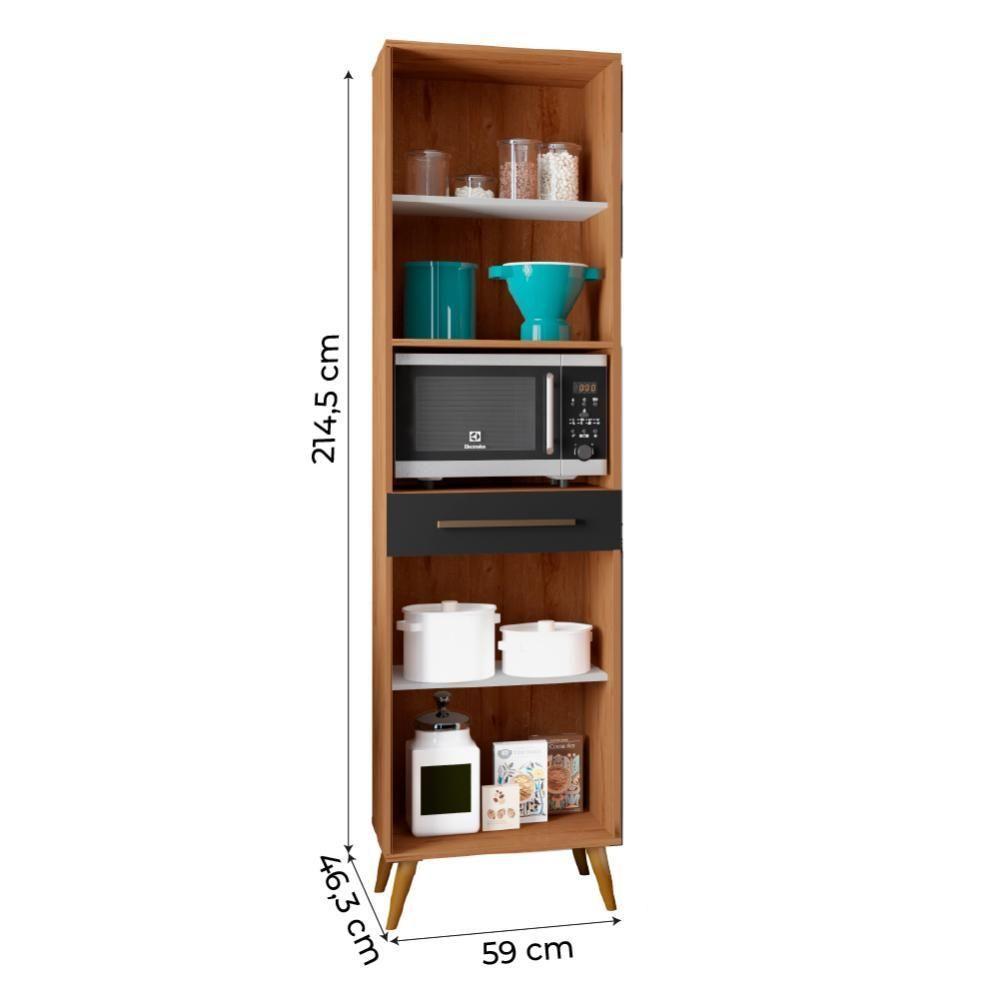 Paneleiro Duplo Para Micro-Ondas Natura / Preto - 4