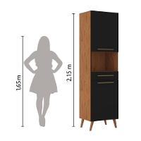 Paneleiro Duplo Para Micro-Ondas Natura / Preto - 2