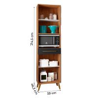 Paneleiro Duplo Para Micro-Ondas Natura / Preto - 4