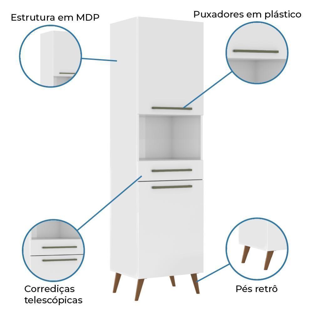 Paneleiro Duplo Para Micro-ondas Favorita Branco Lacca Branco - 3