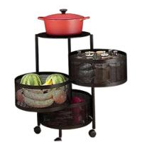 Fruteira Preta C- Rodinha Suporte Móvel 3 Andares Articulado - 2