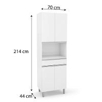 Paneleiro Duplo Nicho Para Micro-ondas Top Class Branco Branco - 8