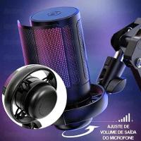 Microfone Gamer Rgb Usb Pc Mt1060r (preto) - 5