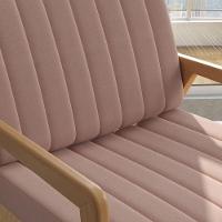 Poltrona Decorativa Uxuá Escritório Recepção Linho Rosê Pés De Madeira - 2