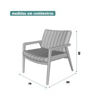 Poltrona Decorativa Uxuá Escritório Recepção Linho Rosê Pés De Madeira - 6