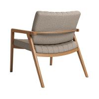 Poltrona Decorativa Uxuá Escritório Recepção Linho Marrom Pés De Madeira