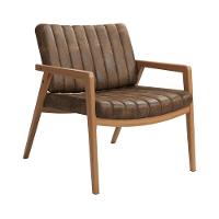 Cadeira Poltrona Decorativa Sala De Estar Recepção Uxuá Tecido Nobuck Couro Macio Nobuck Marrom - 3