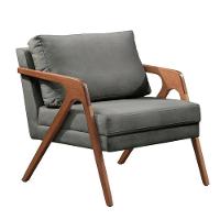 Poltrona Mona Linho Cinza Sofisticado Sala Pé Madeira Maciça - 8