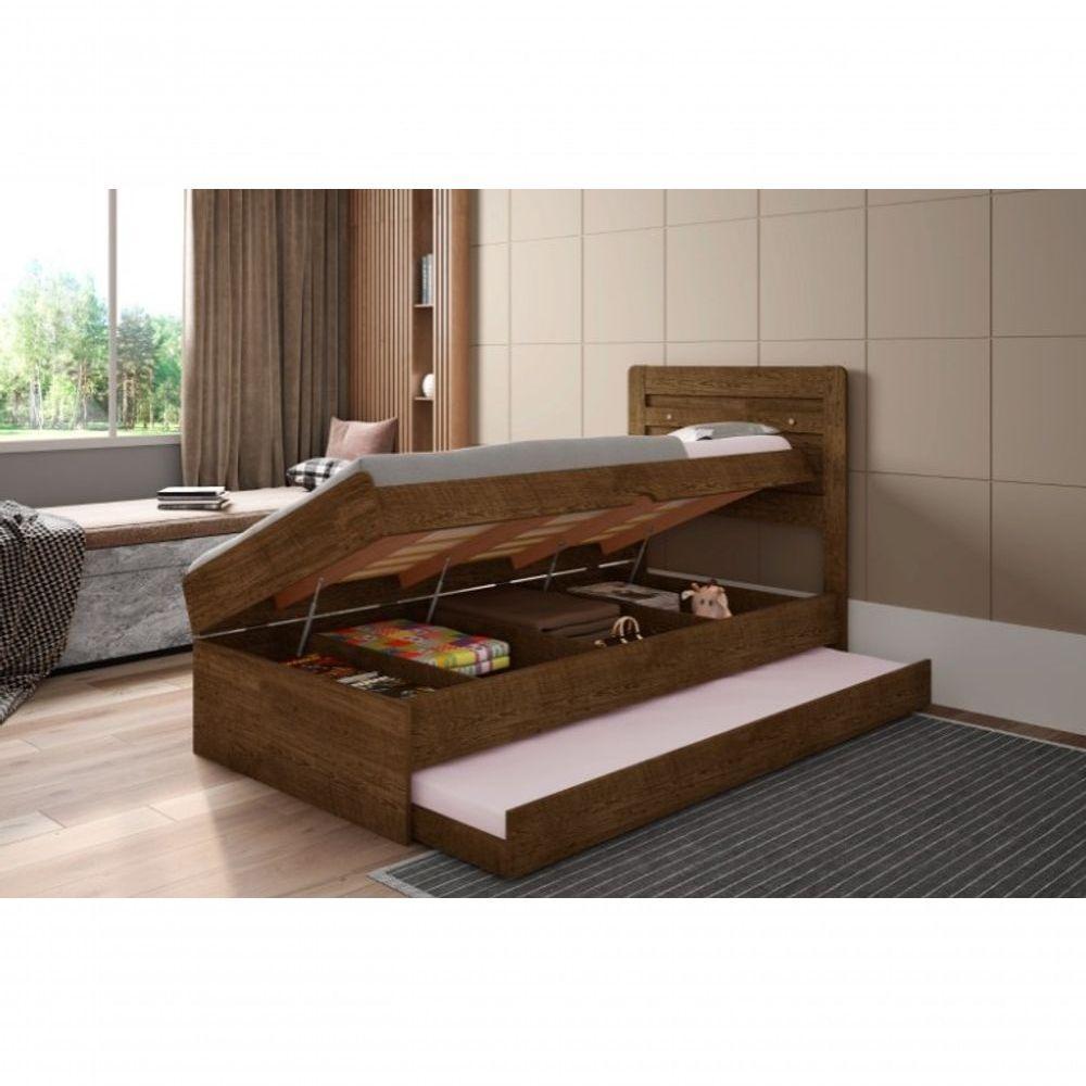 Cama Bau Com Auxiliar MDF-MDP Framar Larissa Malbec - 2
