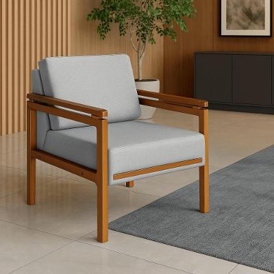 Poltrona Decorativa Montreal Para Sala De Estar Escritório Recepção Linho Cinza