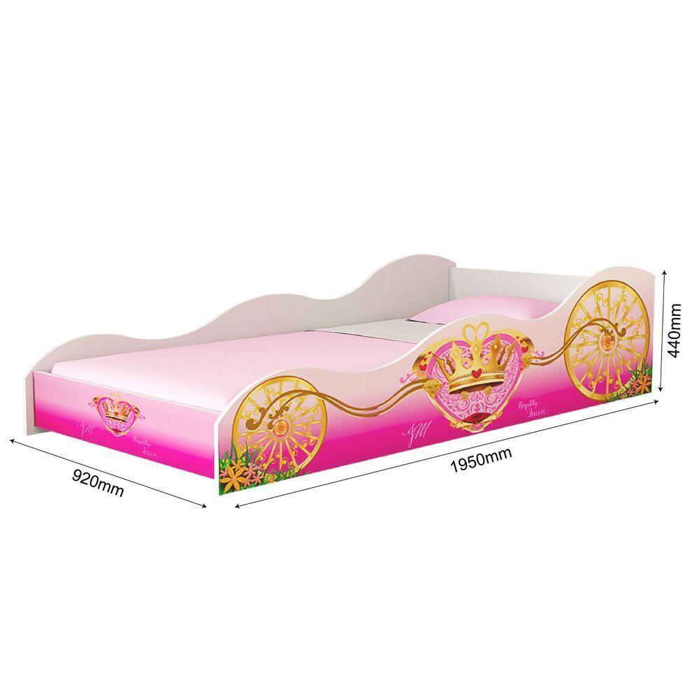 Cama Solteiro Carruagem MDF Design Lúdico Para Meninas - 3
