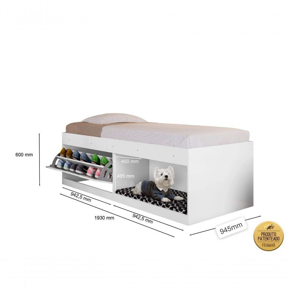 Cama Pet Solt. Com Sapateira Embutida Vanessa Framar Branca - 3