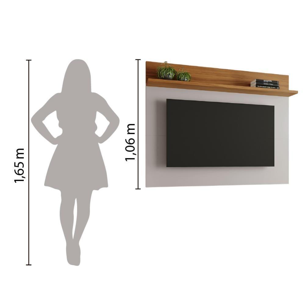 Painel Para Tv Smart Até 50 Polegadas Nt 1185 Notável Off White / Freijó Trend 1,35m Preto - 2