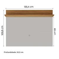 Painel Para Tv Smart Até 50 Polegadas Nt 1185 Notável Off White / Freijó Trend 1,35m Preto