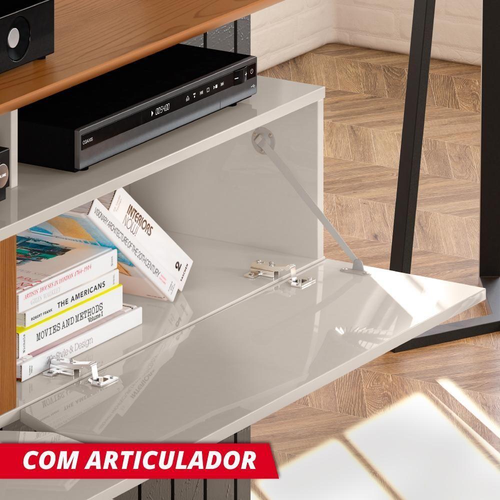 Painel Para Tv Intense Lukaliam Off White / Damasco Off White / Damasco - 2