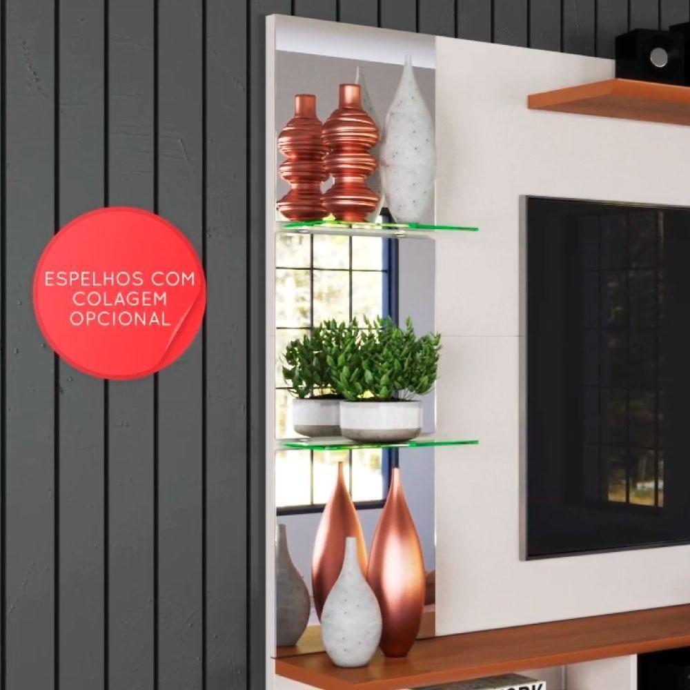 Painel Para Tv Intense Lukaliam Off White / Damasco Off White / Damasco - 4