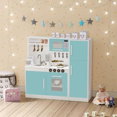Kit Cozinha E Geladeira Em MDF Brinquedo Infantil menta